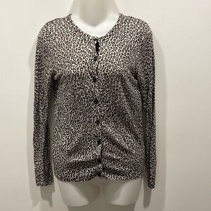 Loft leopard print lightweight button up cardigan size medium.